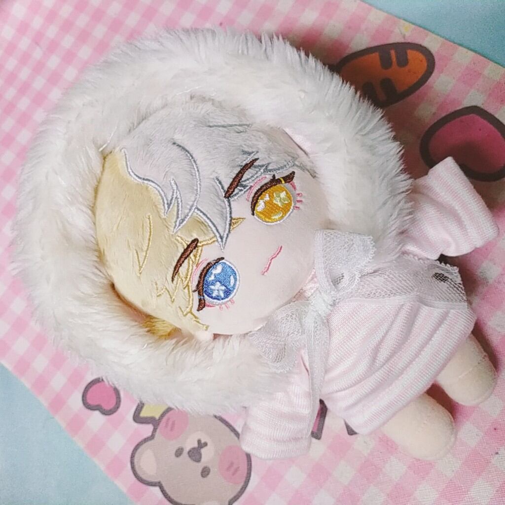 Áo hoodie lông lolita hồng cho doll 20cm doll body béo