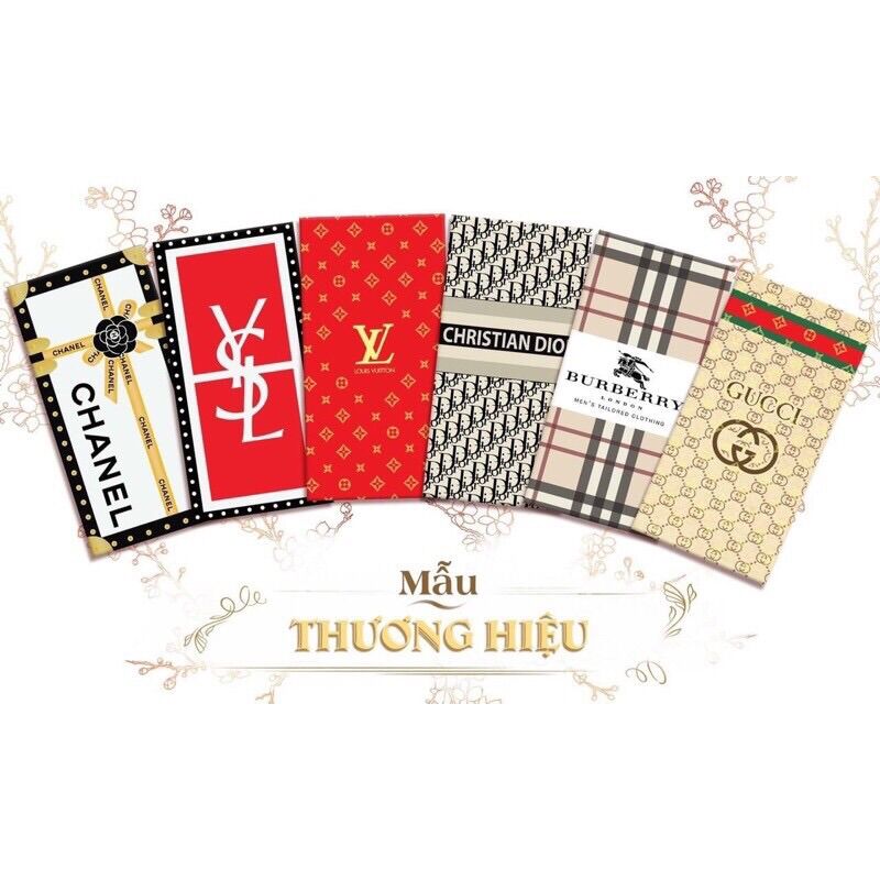 Xấp 10 bao lì xì thương hiệu sang chảnh - giấy C150, bao lì xì tết