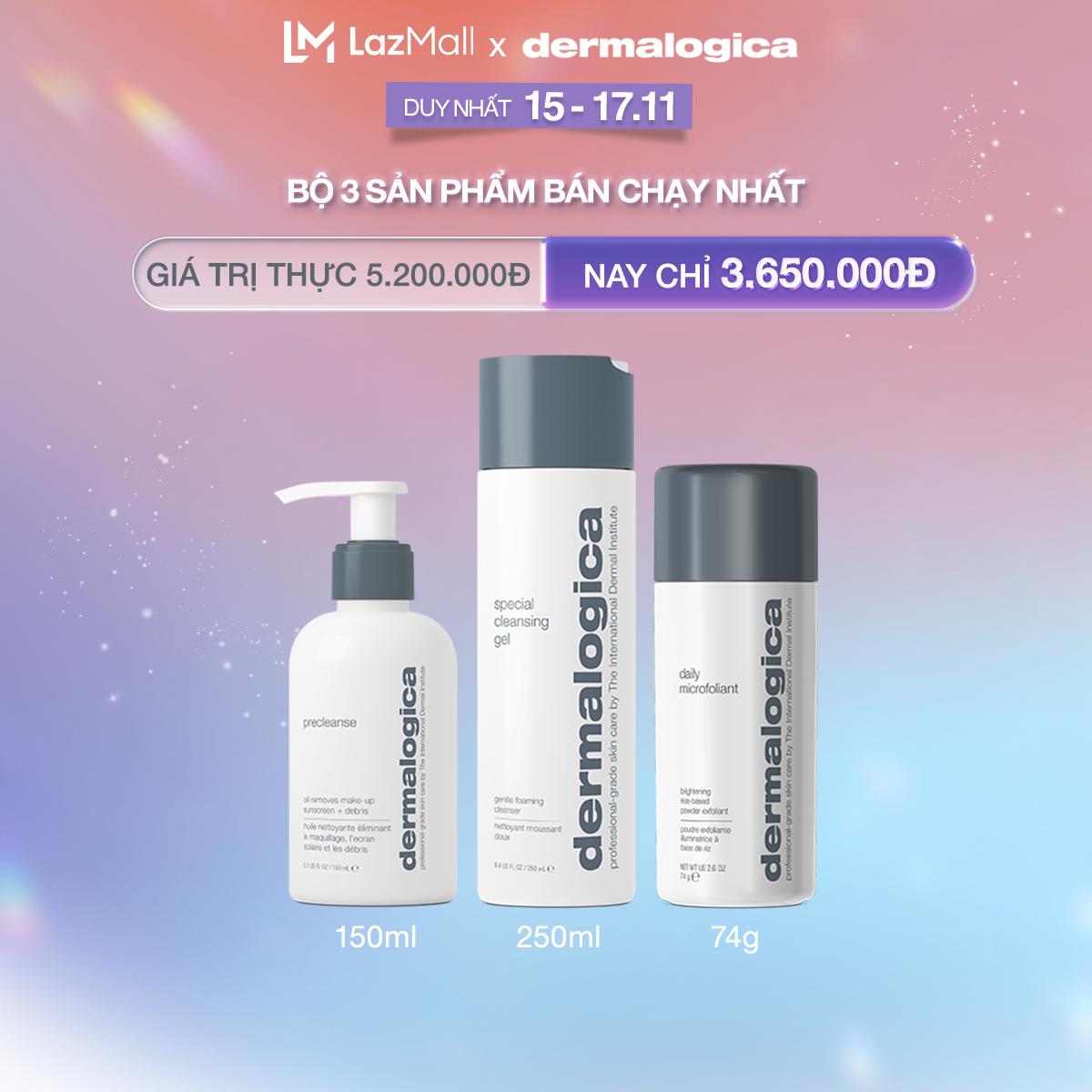 (Bản giới hạn mùa lễ hội) Bộ giải pháp làm sạch & toả sáng (3 sản phẩm kích cỡ fullsize)