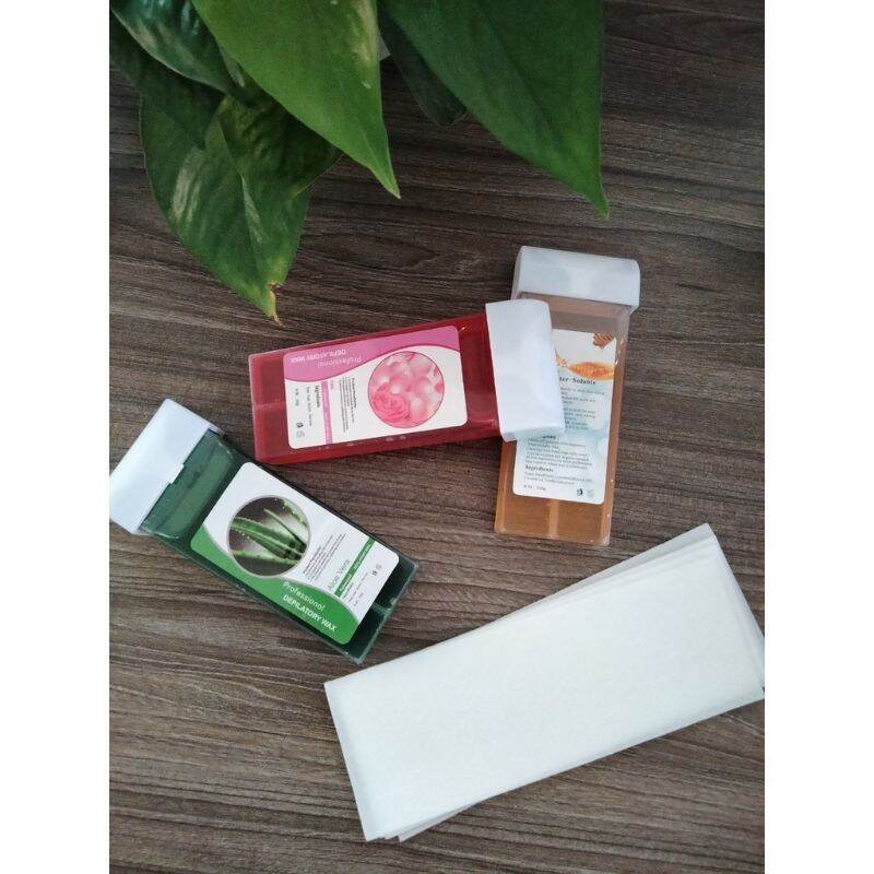 Combo Sáp Wax Lông + Giấy Wax 100 Tờ Loại Cao Cấp Siêu Sạch Chuyên Dùng Tại Nhà