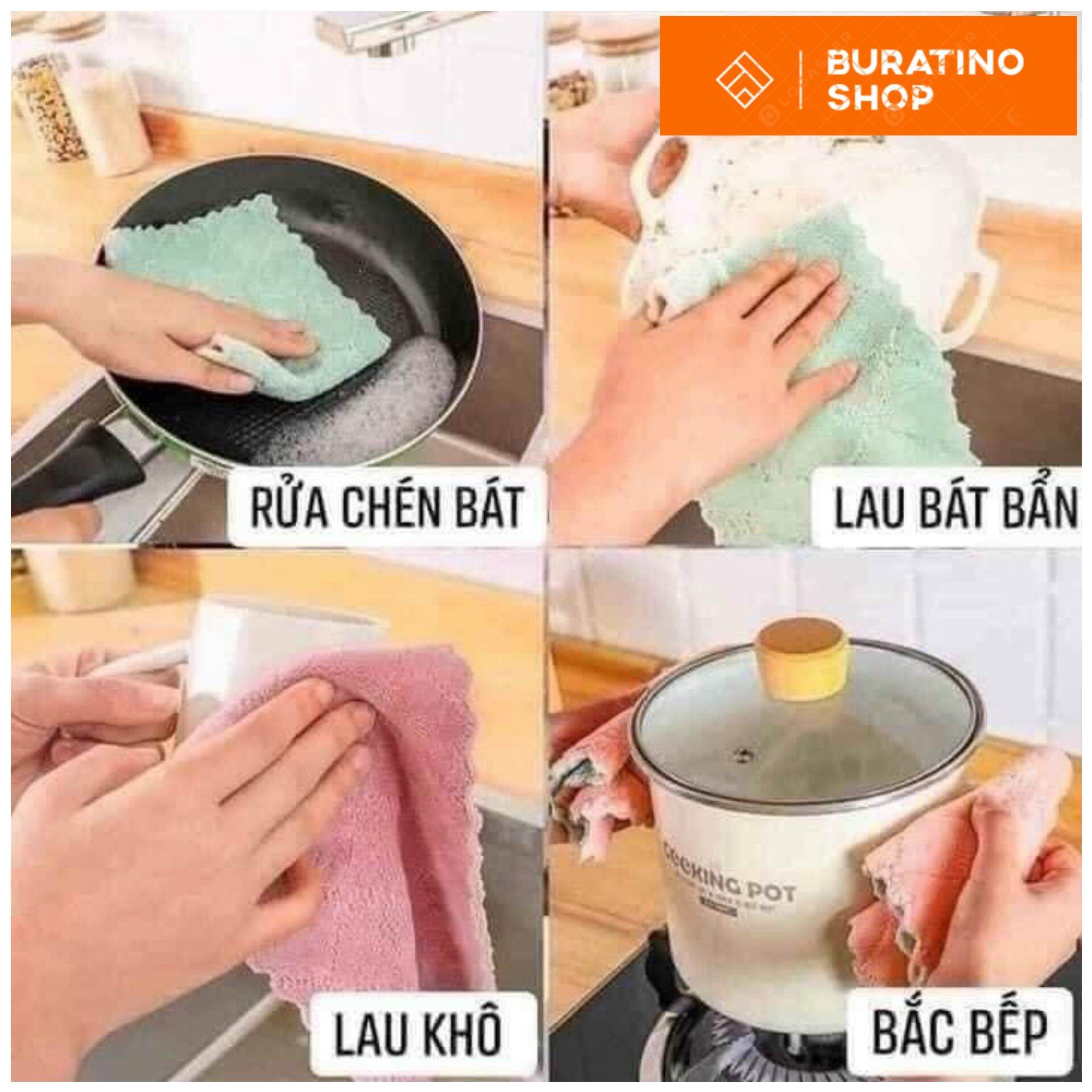 [HCM] Khăn lau nhà bếp đa năng (set 5 cái)