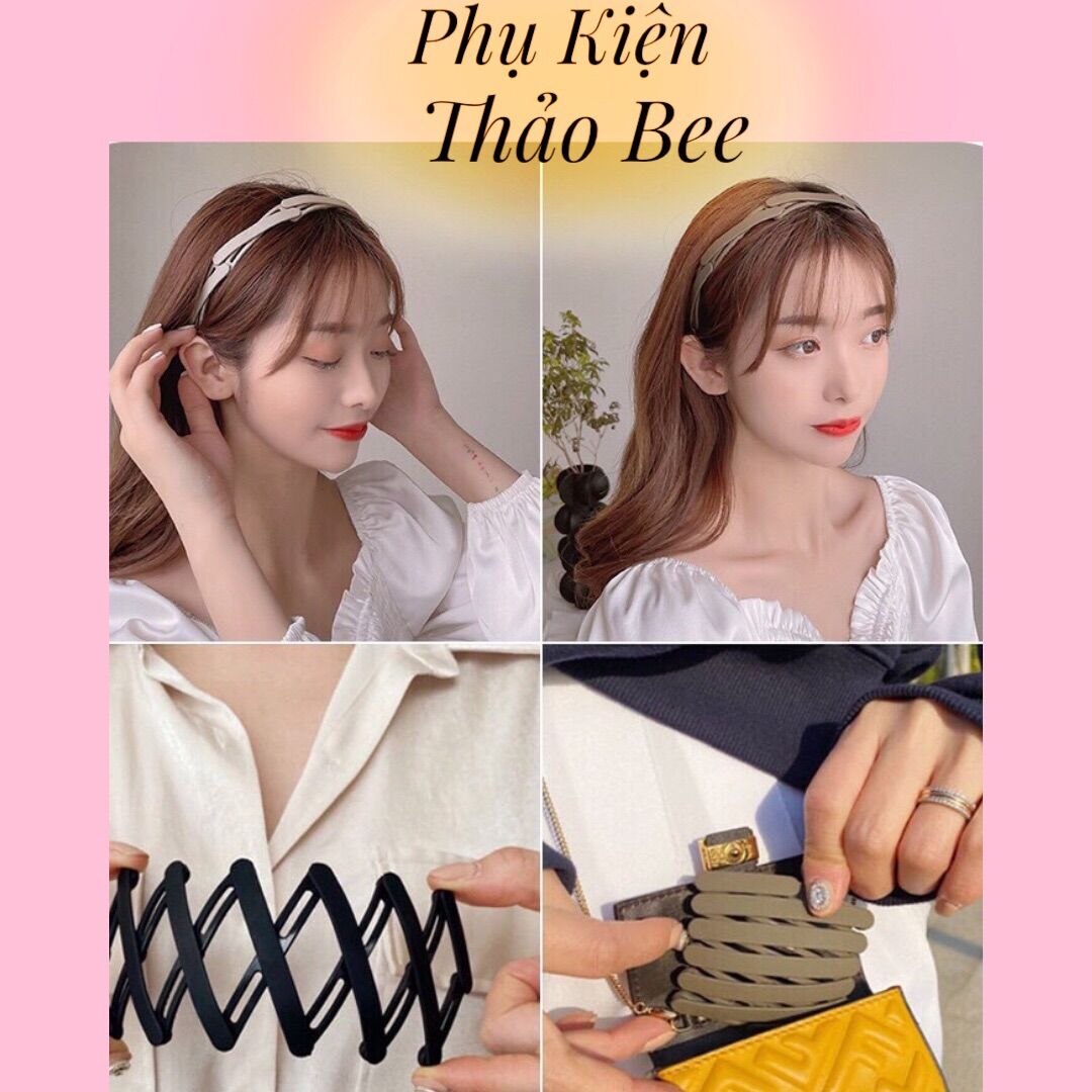 Bờm cài tóc nhựa dẻo gấp gọn bỏ túi, bờm cài tóc co giãn tiện lợi - Giá rẻ