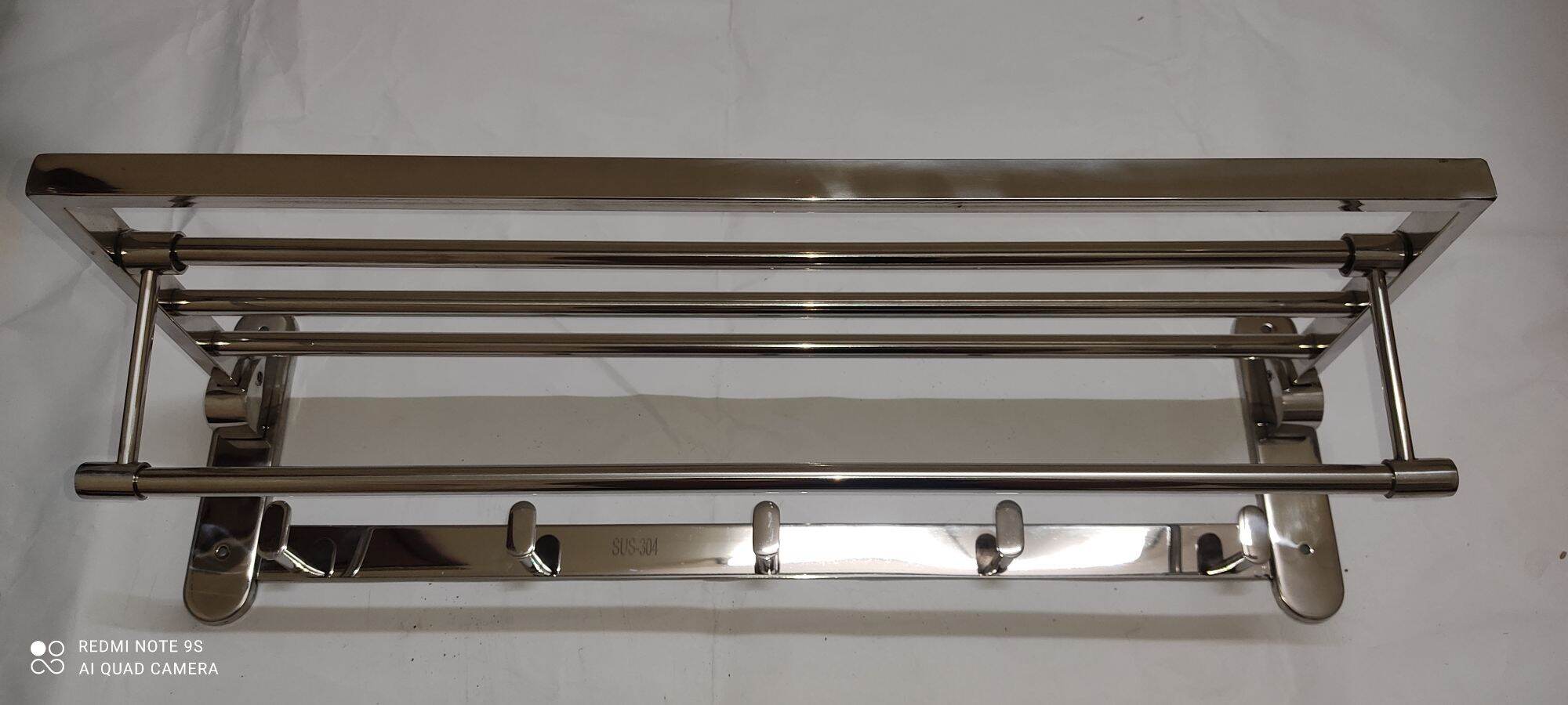 Vắt khăn giàn có móc cheo inox 304. dày đặc