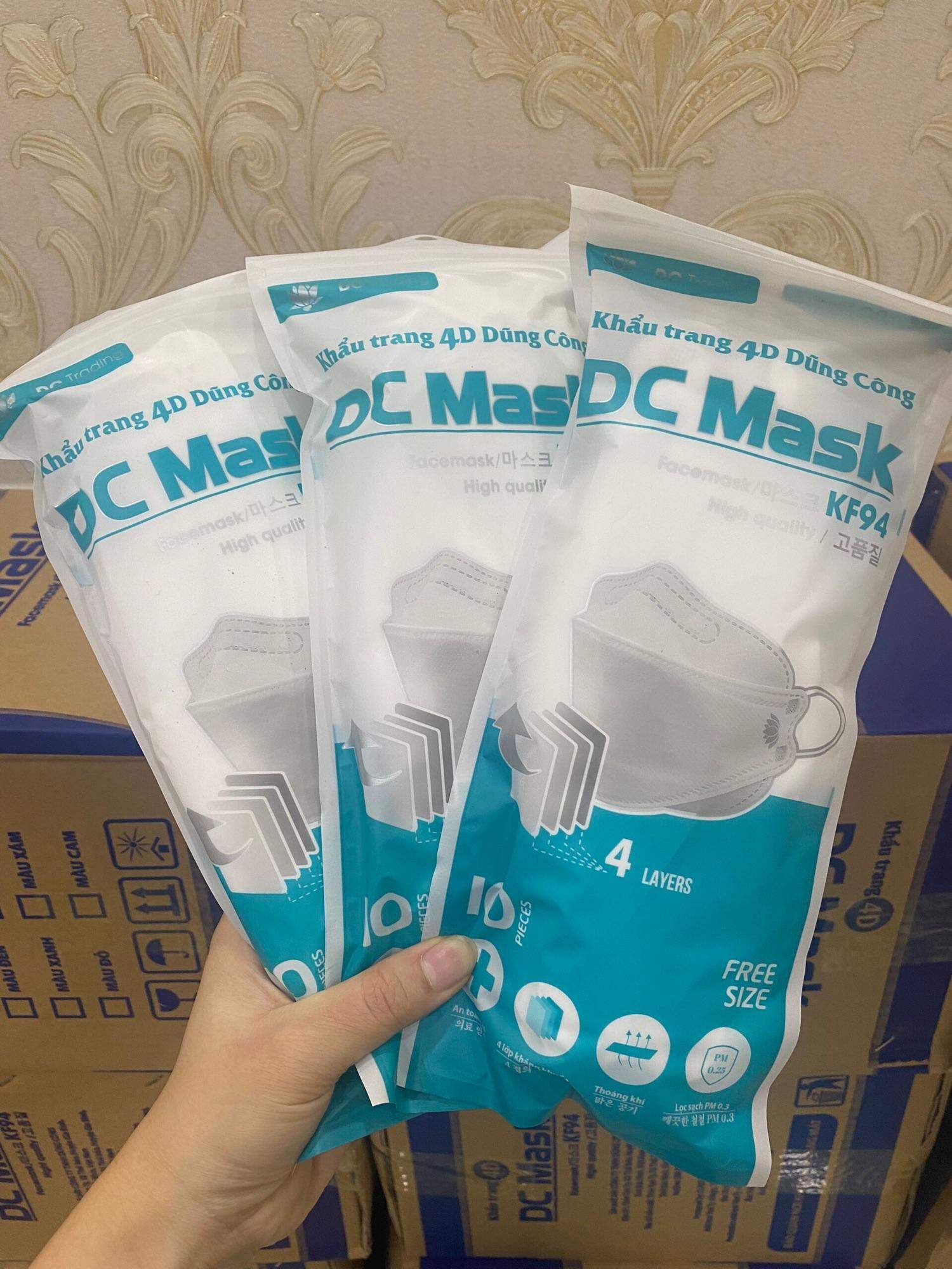 SỈ 1 THÙNG KHẨU TRANG KF94 DC MASK XUẤT HÀN KHÁNG KHUẨN CAO CẤP THÙNG 300cái