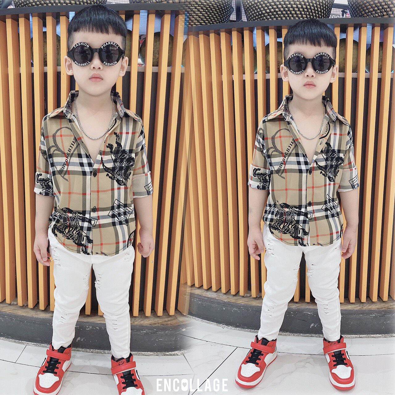 Áo sơ mi lụa mịn đẹp nhiều mẫu cho bé trai (8-18kg)