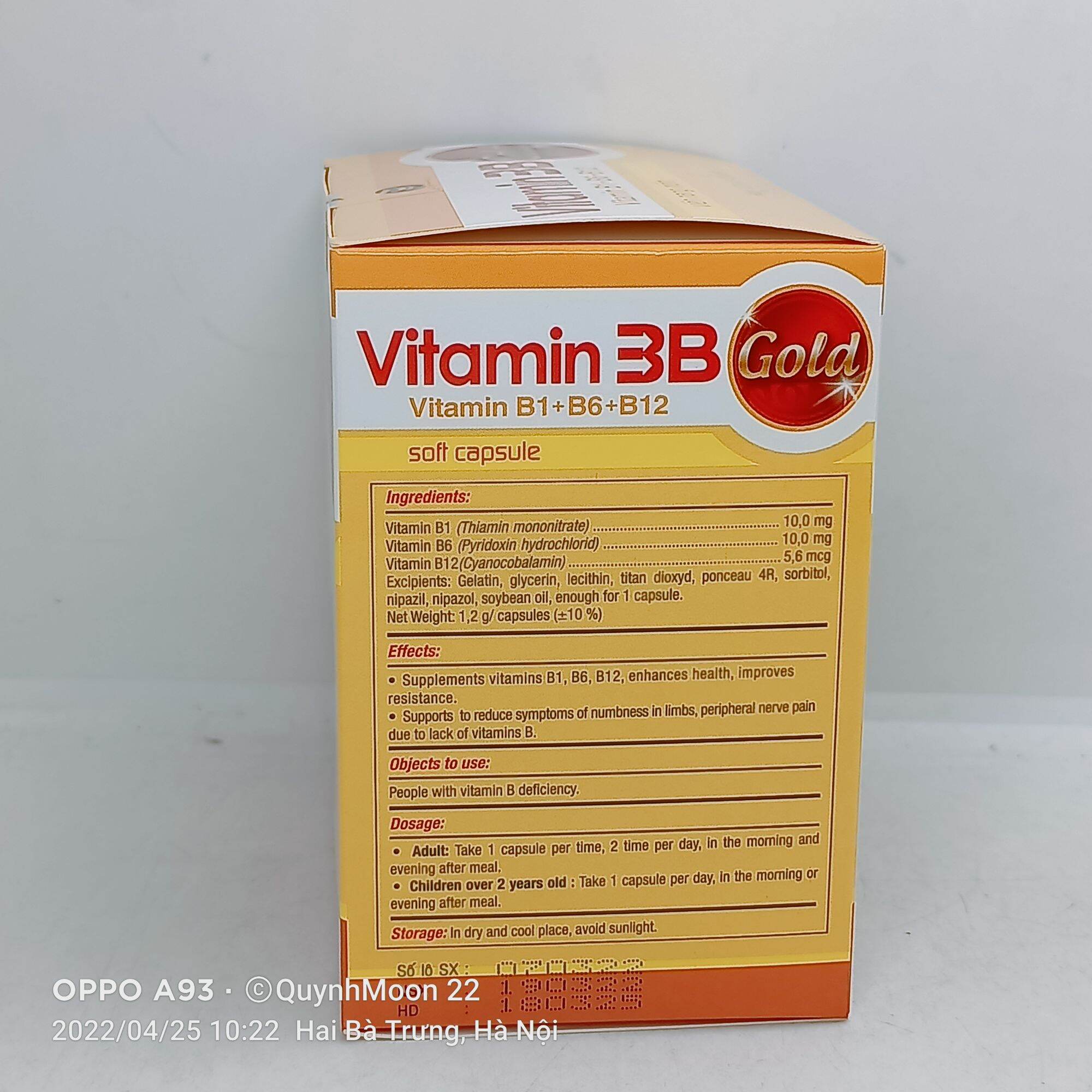 Vitamin 3B Gold Pv hộp 100 viên