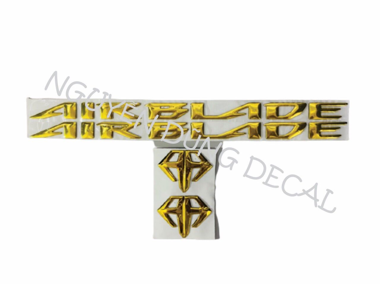 Bộ tem và logo Air Blade mạ crom nhiều màu