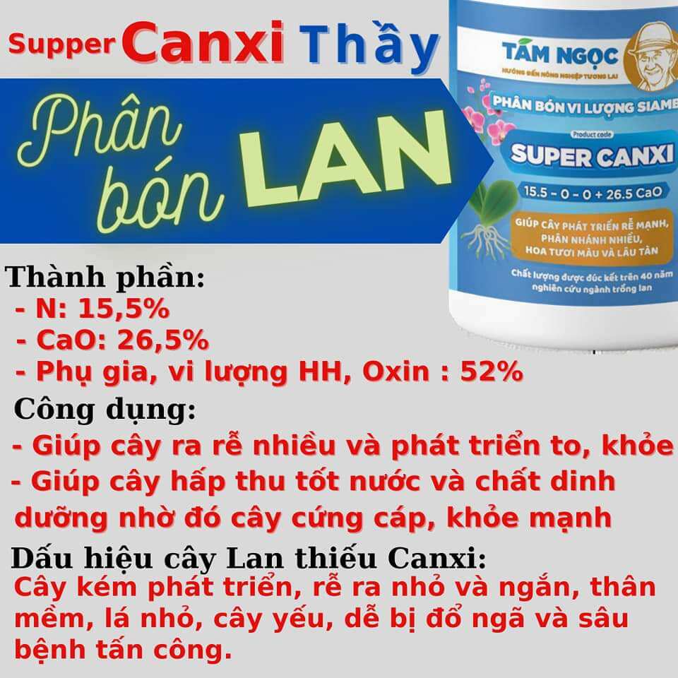 Phân bón Super Canxi - Tám Ngọc


Mô tả sản phẩm
Phân bón Super Canxi - Tám Ngọc là sản phẩm phân bón do Thầy Tám Ngọc đúc kết dựa trên kinh nghiệm 40 năm trồng lan. Phân có công dụng giúp cây sinh trưởng, phát triển nhanh, phân nhánh nhanh, hoa tươi màu