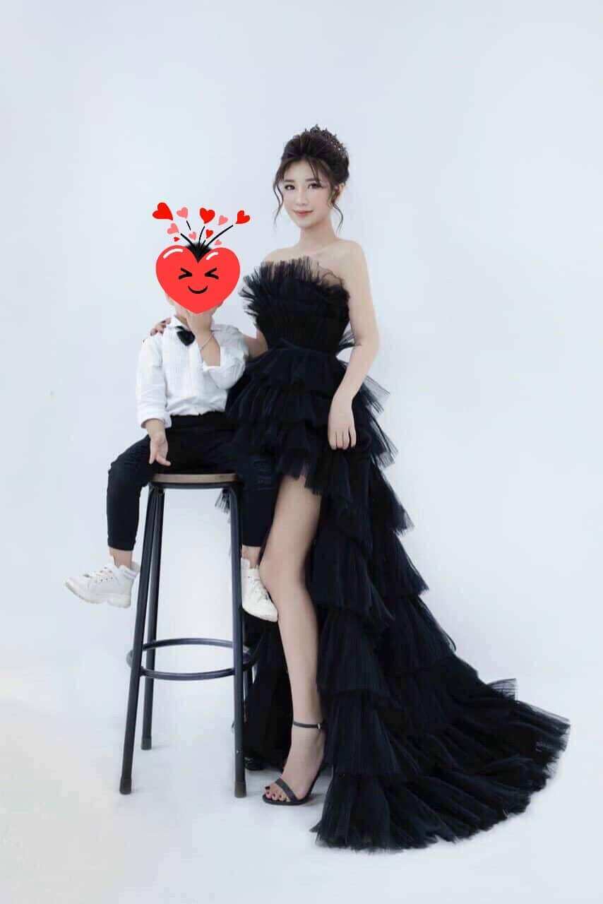 Đầm xòe maxi cúp ngực xòe tầng