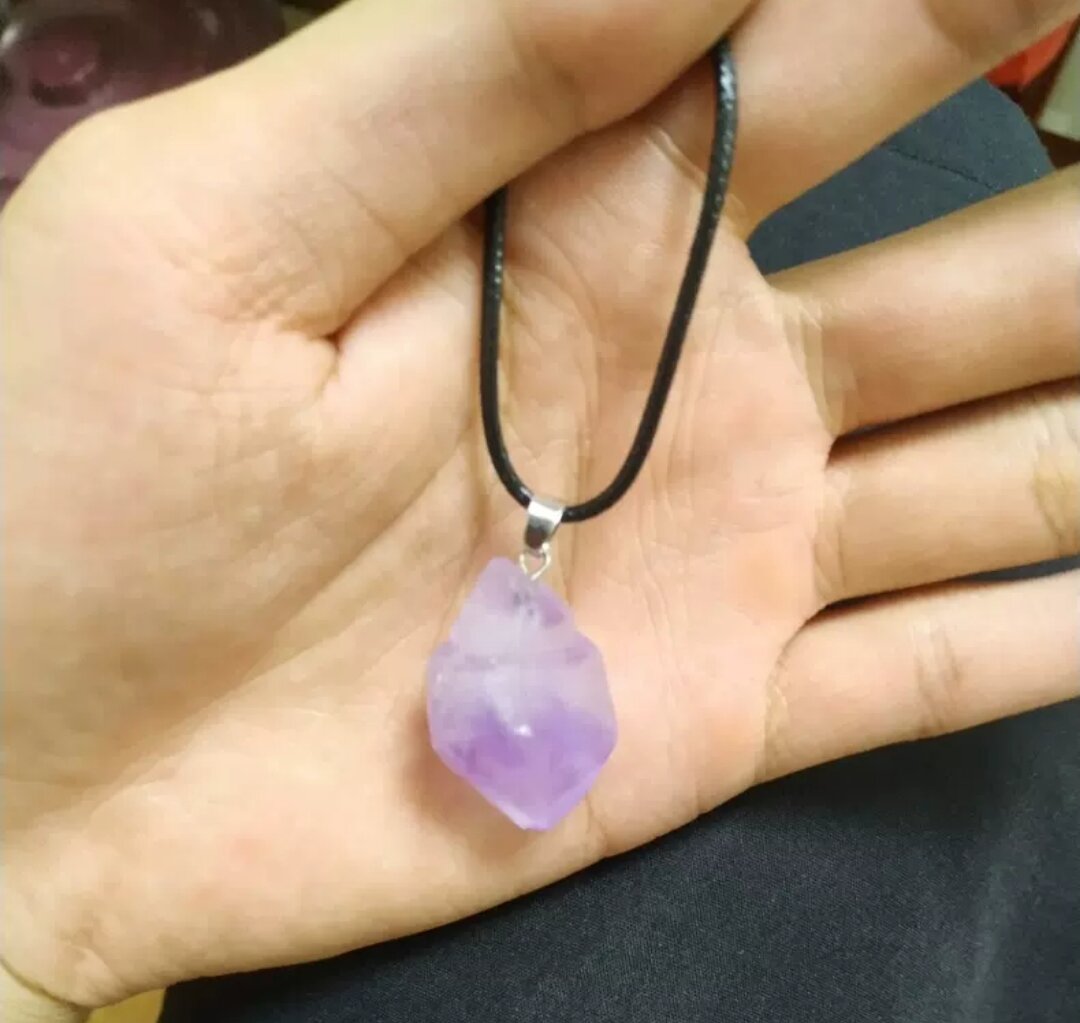 Dây chuyền thạch anh tím Amethyst thô