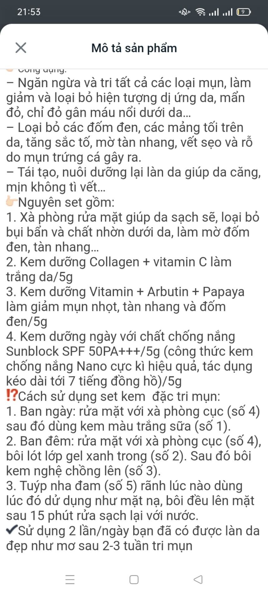 Set kem khử mụn và thâm mụn hiệu quả Thái Lan