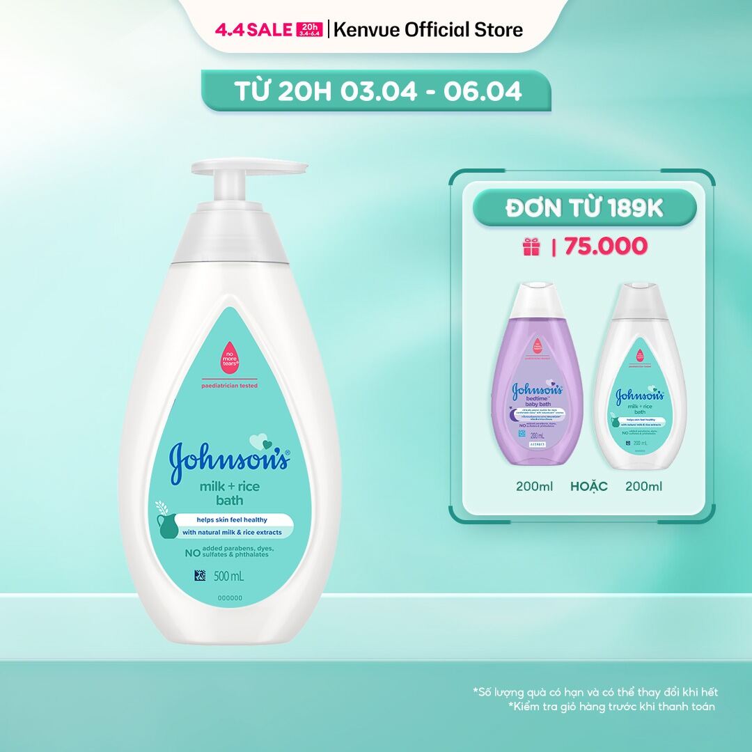 Johnson's Milk + Rice Baby Bath 500ml
