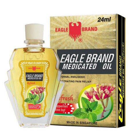 Lố 12 chai Dầu Gió Con Ó Vàng Singapore 24ml(Eagle Brand)