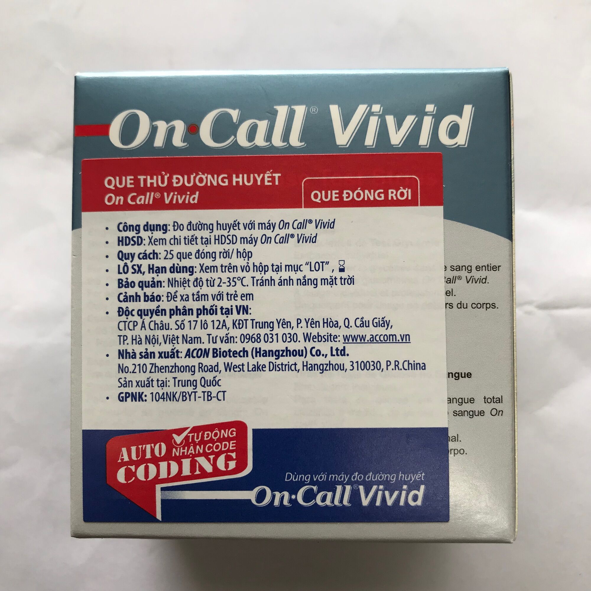 Que thử đường huyết Oncall Vivid
