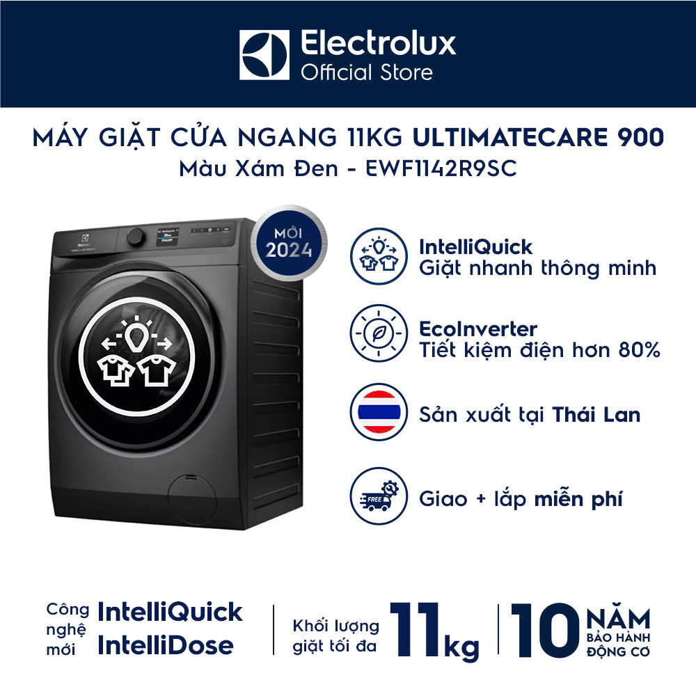 [MỚI] Máy Giặt Cửa Ngang Electrolux 11kg UltimateCare 900 EWF1142R9SC EcoInverter - Miễn phí Giao lắ