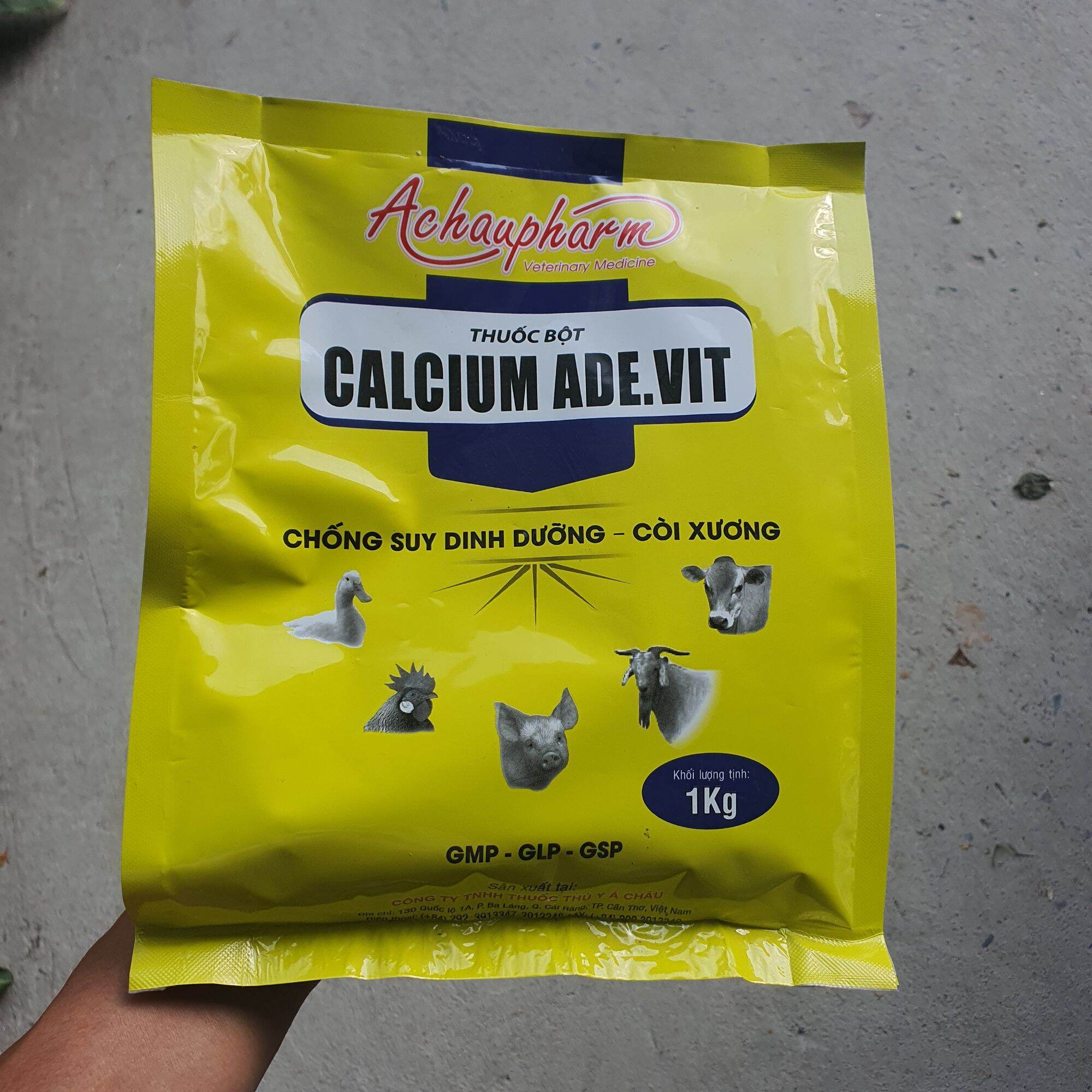 CALCIUM ADE VIT tăng trọng nhanh, da hồng hào, lông mượt trên vật nuôi gói 1kg
