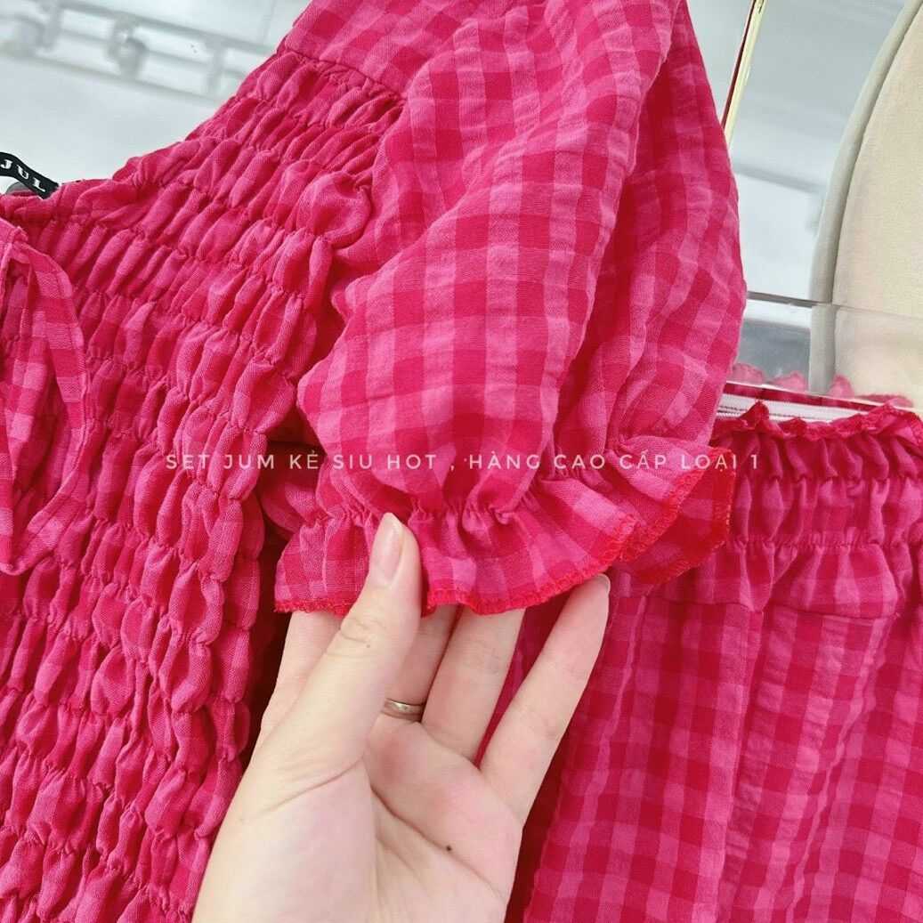(SHOP BIGSIZE NỮ 50KG ĐẾN 90KG) set áo nhún ray bo
