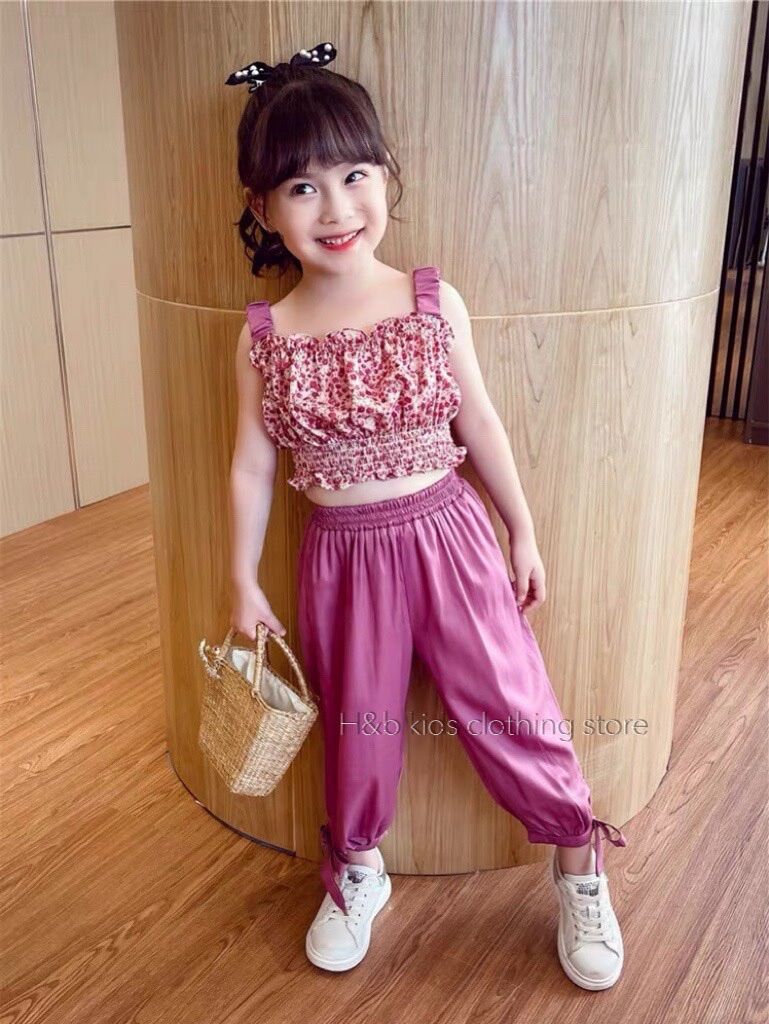 Set 2s quần đũi nơ cho bé gái
