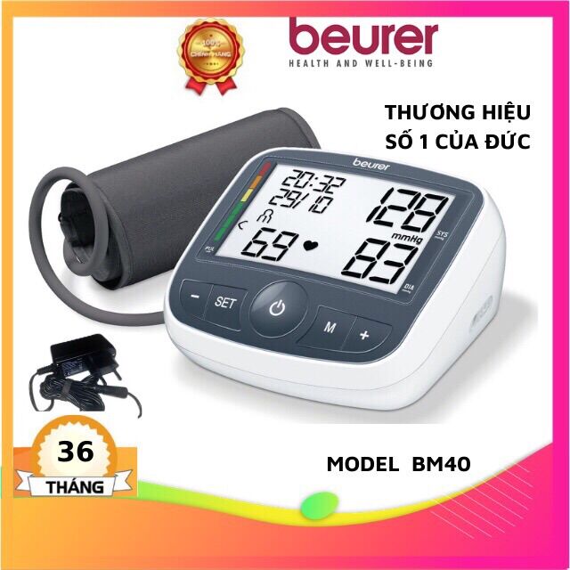 Máy đo huyết áp bắp tay tự động Beurer BM40, máy đo huyết áp kèm sạc và pin