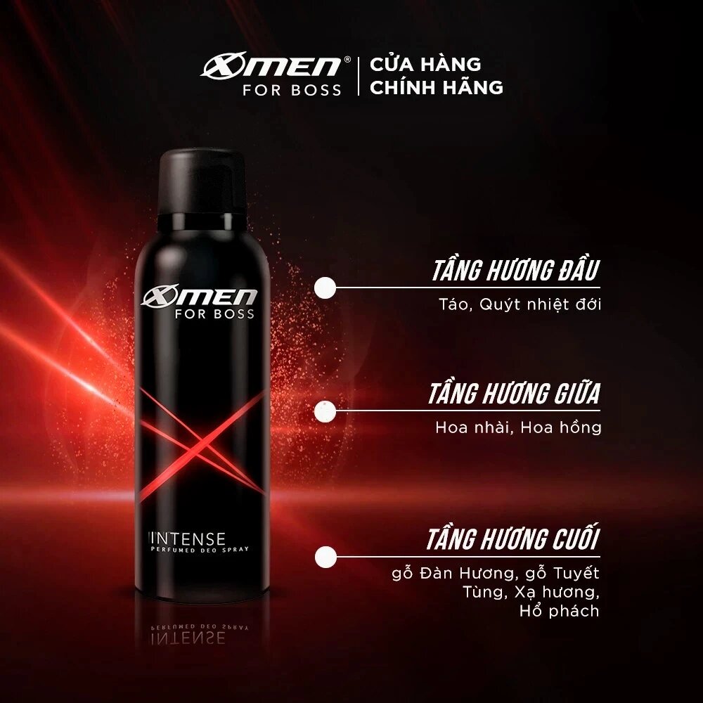 Xịt khử mùi cơ thể Xmen 150ml