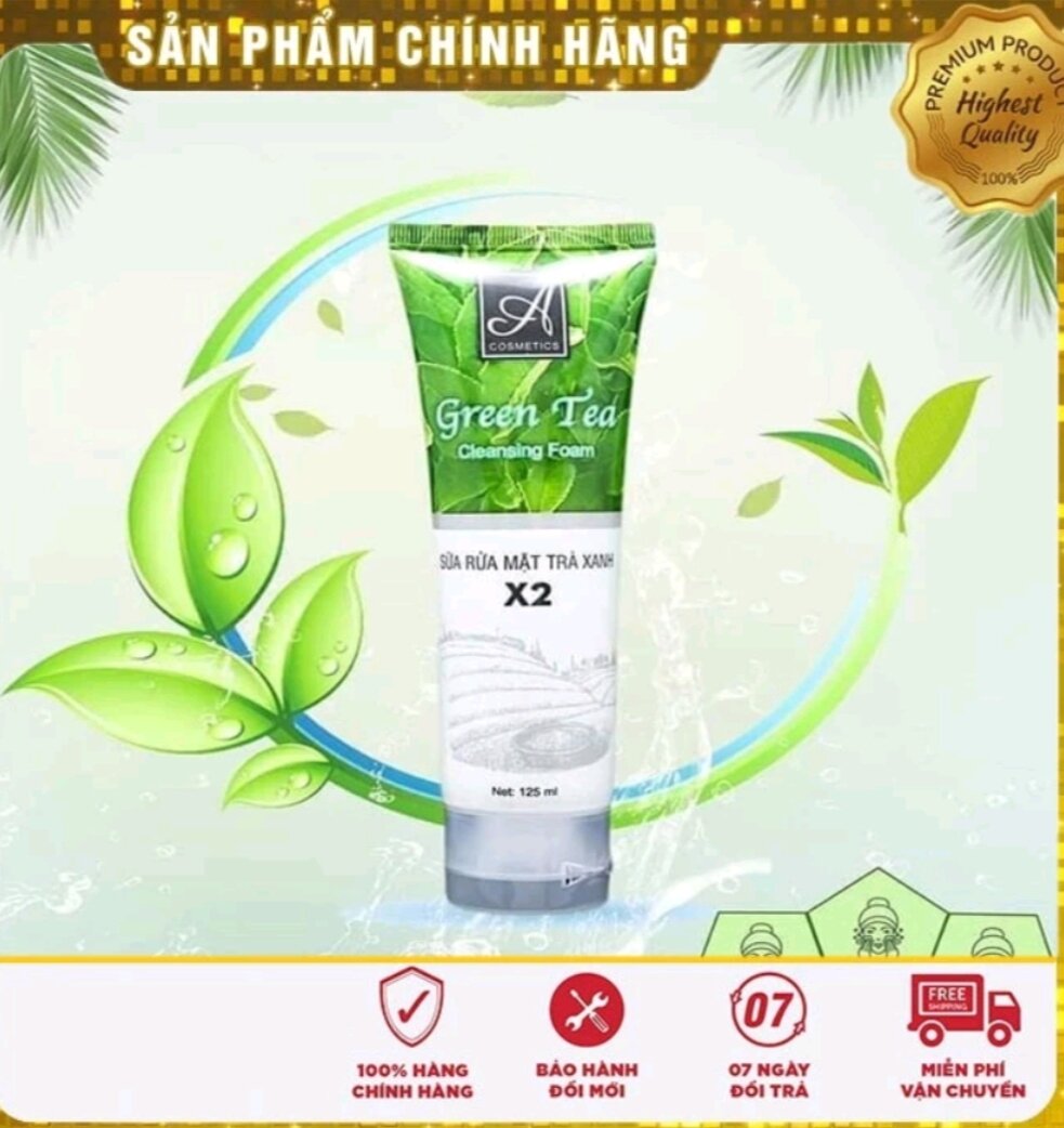 (Chính Hãng) Sữa Rửa Mặt Trà Xanh X2 Acosmetics Mỹ Phẩm Phương Anh