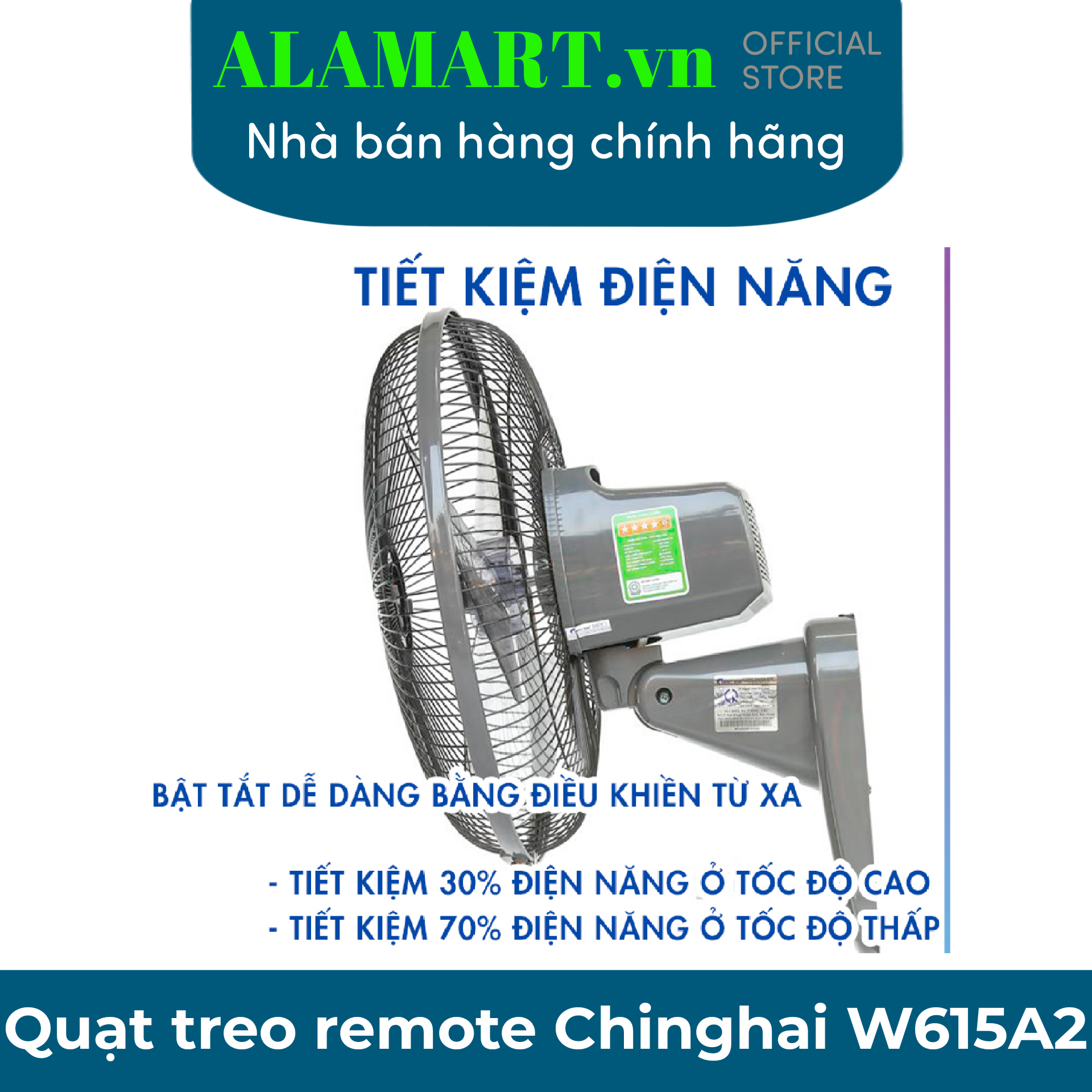 Quạt treo remote Chinghai W615A2