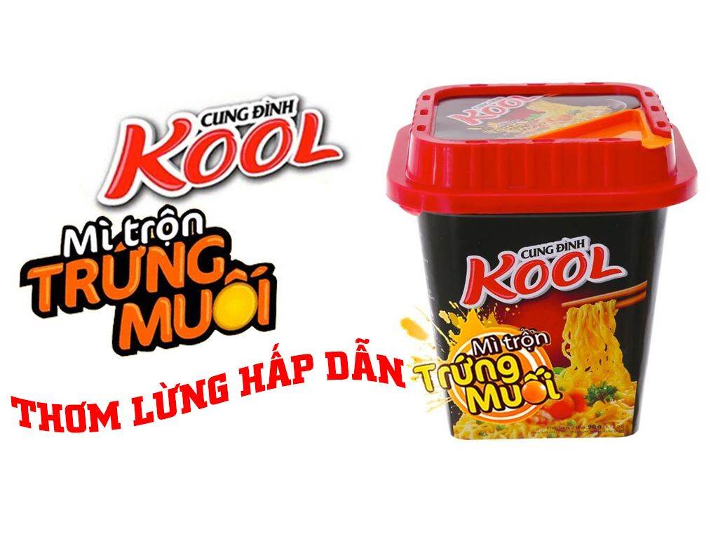 Combo 6 tô Mì trộn trứng muối hộp vuông Cung Đình Kool tô 90g