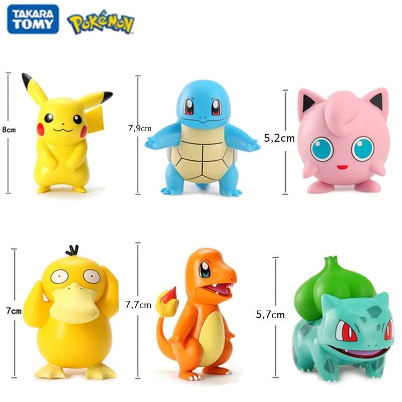 Pokemon Anime Hình Bộ 5-8Cm Dễ Thương PVC Búp Bê Thú Cưng Hành Động Thu Thập Đồ Chơi Mô Hình Quà Tặng Cho Trẻ Em Pikachu Charmander Spuirtle Bulbasaur Psyduck