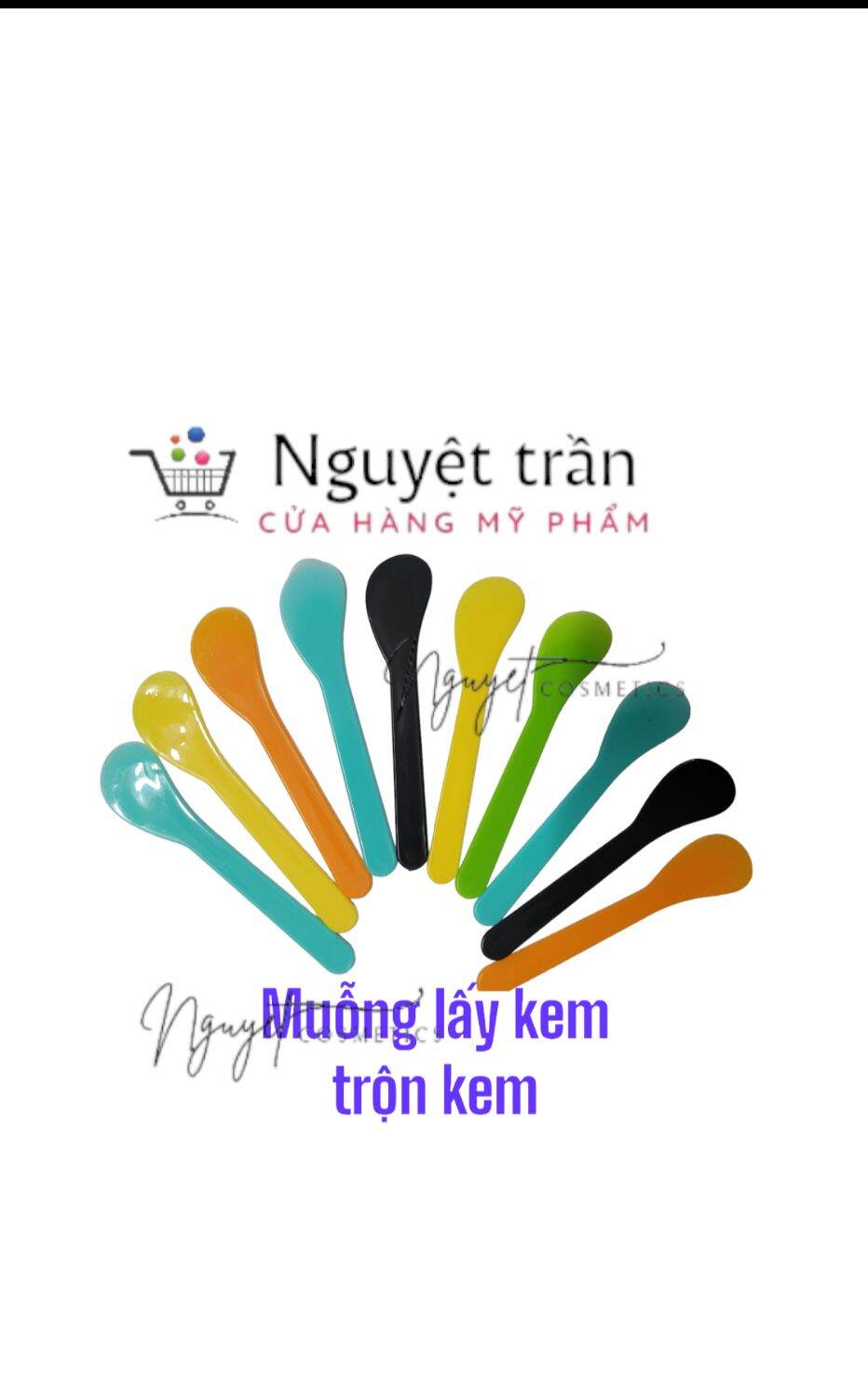 2 Cây muỗng nhựa lấy kem ,Que Múc Kem đắp mặt nạ Tiện Lợi