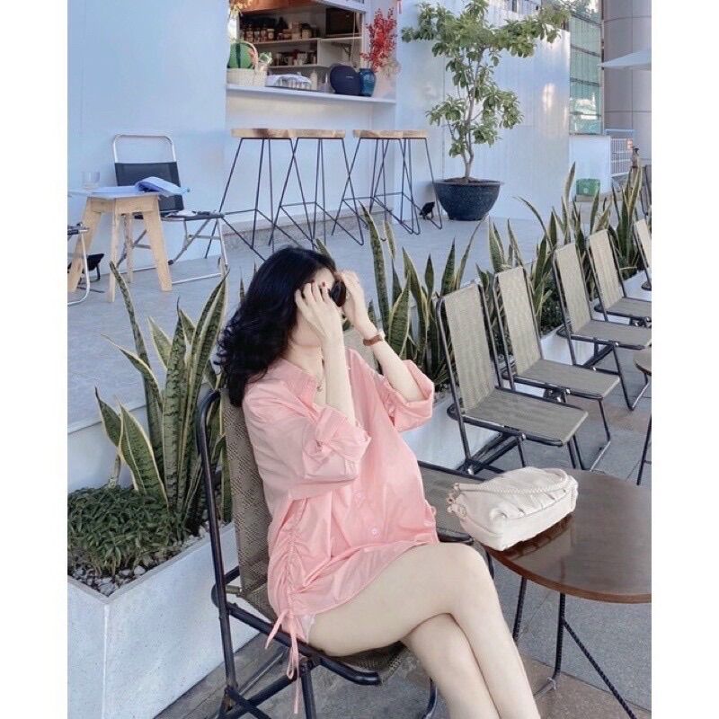Áo sơ mi rút dây 2 bên pastel BG