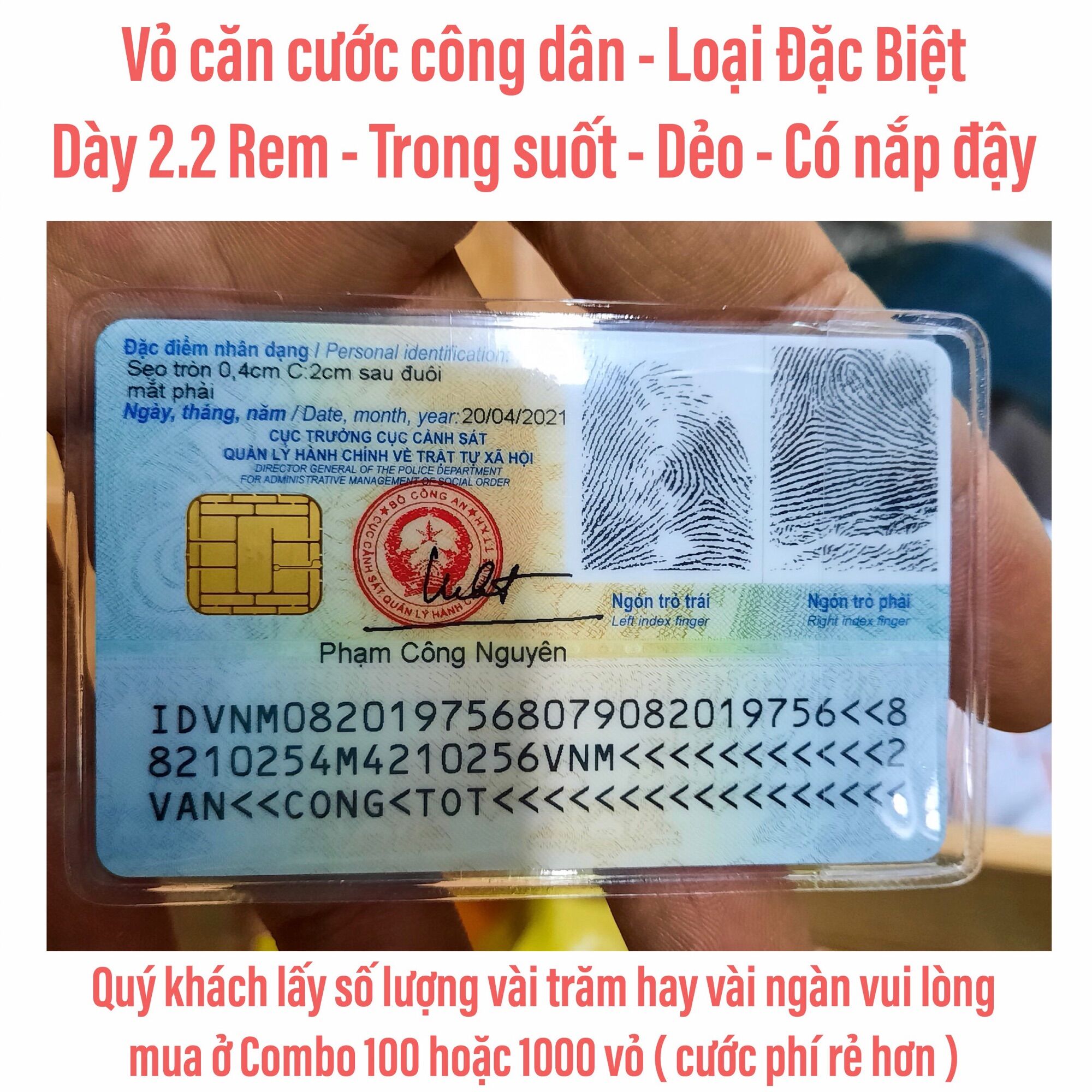 10 Vỏ Căn Cước Công Dân hoặc (1) vỏ bọc giấy tờ cá nhân nhiều loại