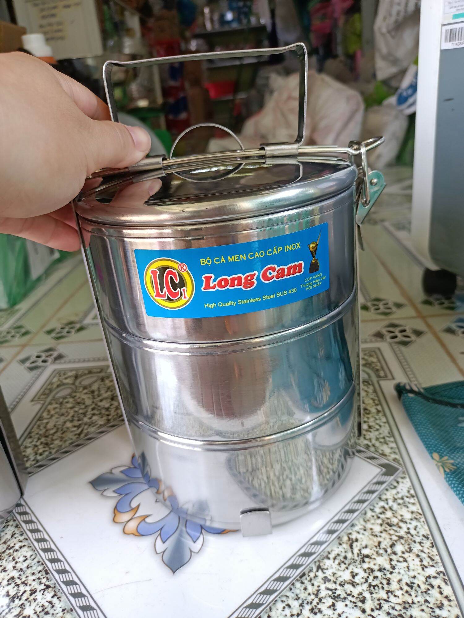 cà mên inox 3 ngăn đk 14cm