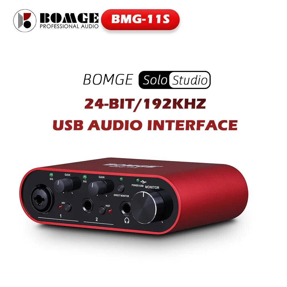 Bomge bmg11s 3rd Gen USB giao diện âm thanh cho các nghệ sĩ Guitar ca sĩ podcaster hoặc nhà sản xuất độ trung thực cao phòng thu ghi âm