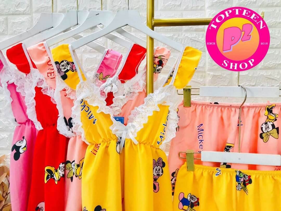Đồ bộ ngắn mặc nhà cho nữ kate lụa hàn châu - M04
