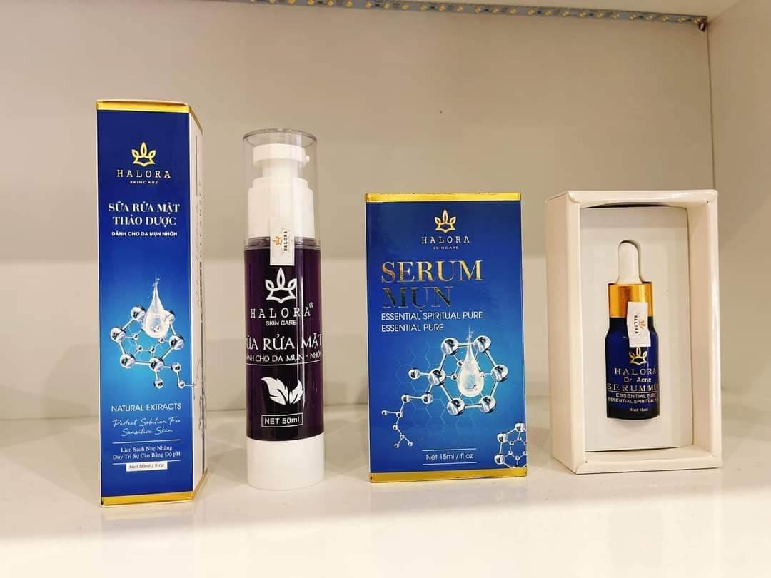Combo diệt mụn đỉnh cao serum mụn - sữa rữa mặt halora