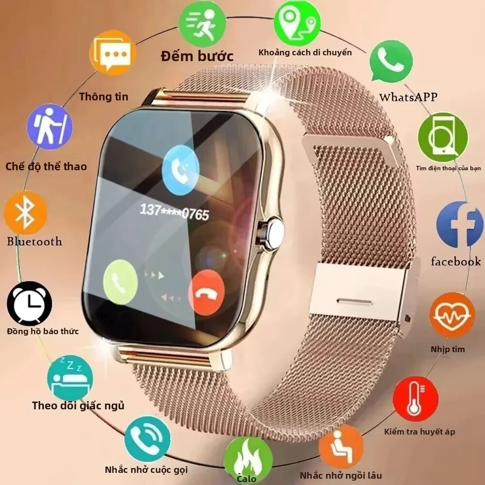 laxasfit | Đồng Hồ Thông Minh Nam LAXASFIT Màn Hình Cảm Ứng Toàn Màn Hình Thể Thao Theo Dõi Sức Khỏe Cuộc Gọi Bluetooth Tương Thích Với Android iOS Quà Tặng Cho Phụ Nữ