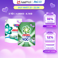Combo 2 Nước Giặt Cửa Trên ARIEL Ngăn Lem Màu, Quần Áo Siêu Thơm Hương Sạch Sâu Nắng Mai Túi 4.1KG