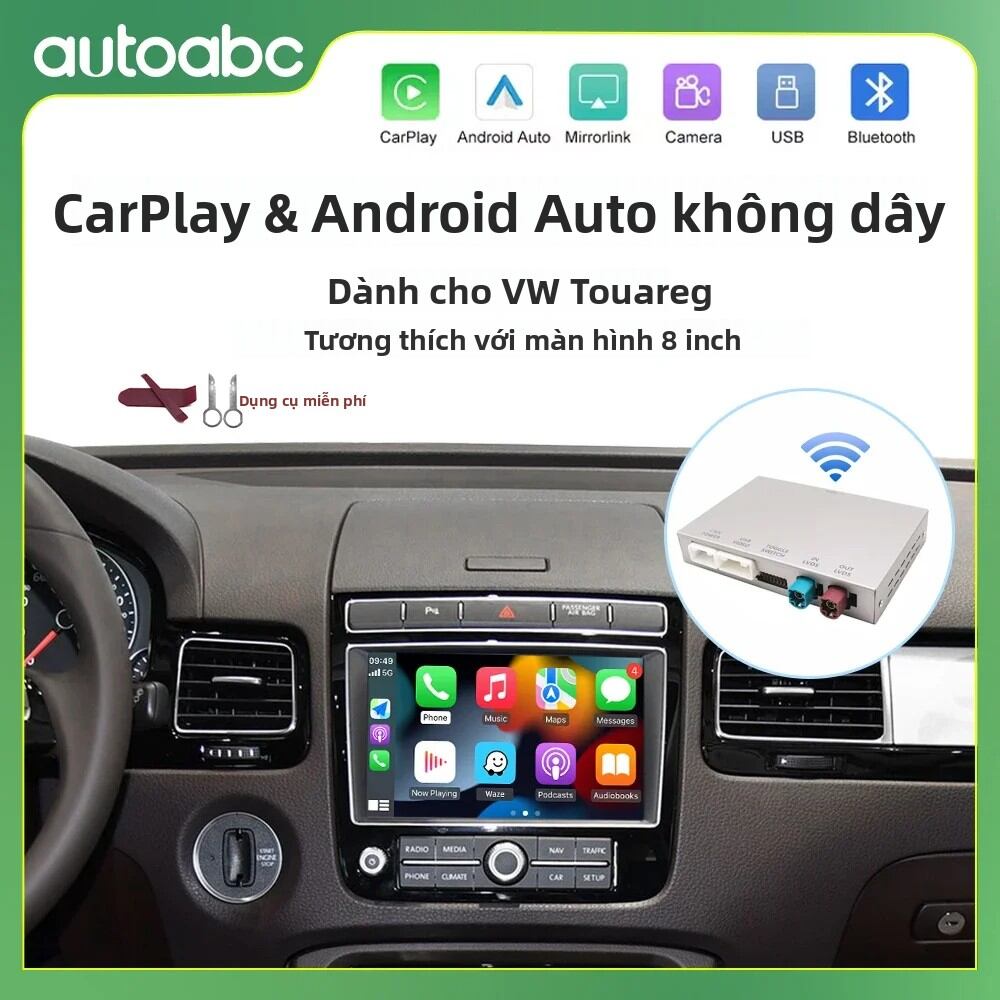 Hộp Giải Mã CarPlay Không Dây Cho Volkswagen Touareg RNS850 2010-2018 Với Hỗ Trợ Android Auto, Airplay, MirrorCast Và Camera Của AUTOABC Giá 6,262,000 Đồng*Miễn phí vận chuyển