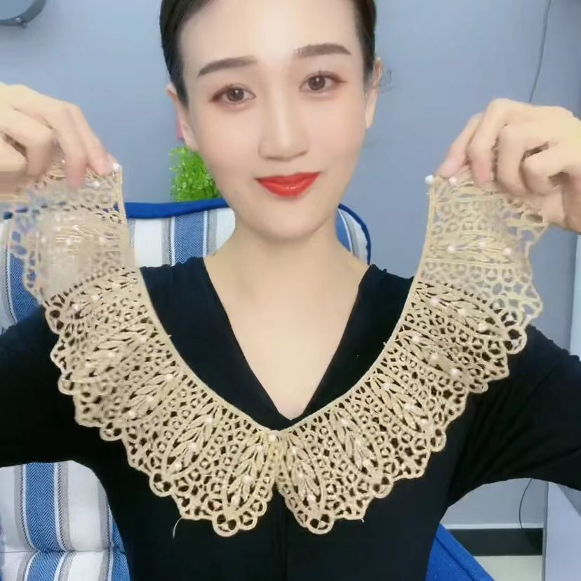 Phụ Kiện Cổ Áo Nữ Ren Viền Trang Trí Cổ Áo Giả Chống Ánh Sáng Mùa Hè Đa Năng Phong Cách Trung Quốc Đại Lục Phụ Kiện