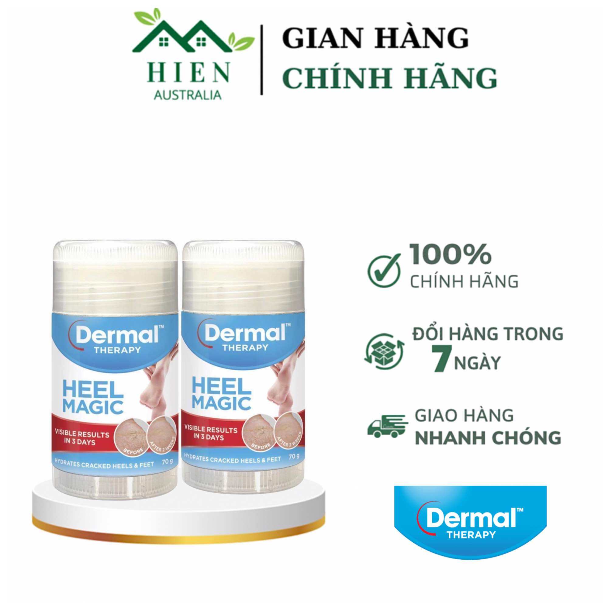 Lăn Dưỡng Gót Chân Phục Hồi Dermal Therapy Heel Magic 70g