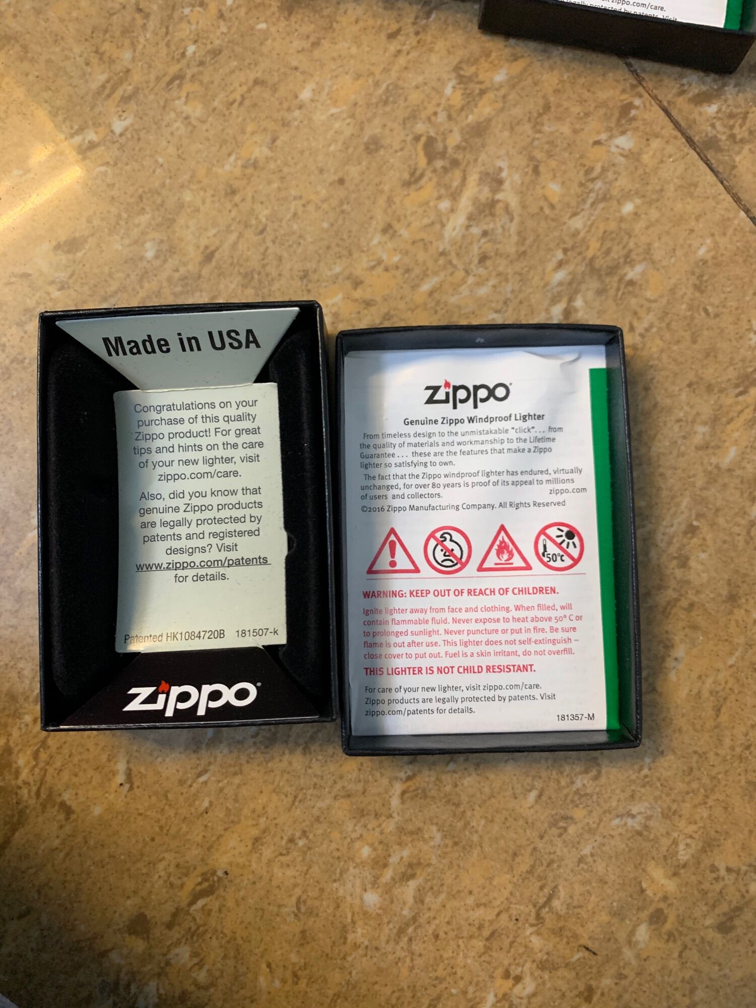 Hộp giấy bảo quản zippo