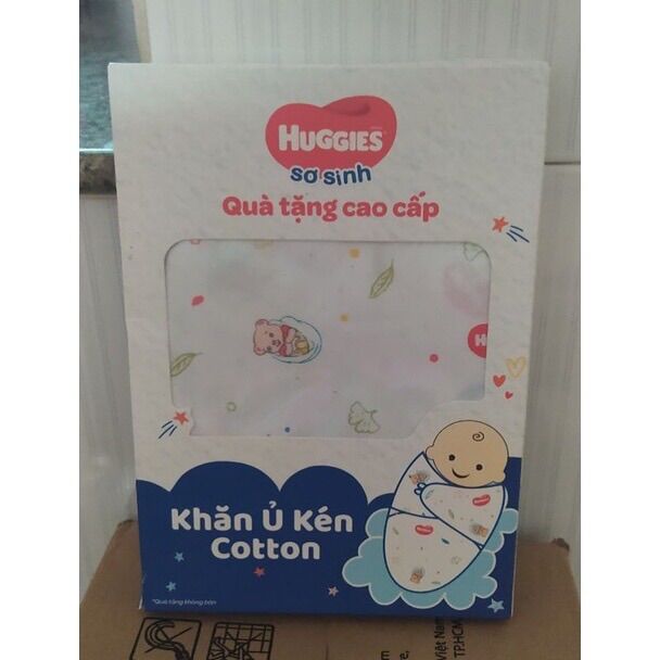 Khăn ủ kén cho bé sơ sinh (quà tặng Huggies) cotton