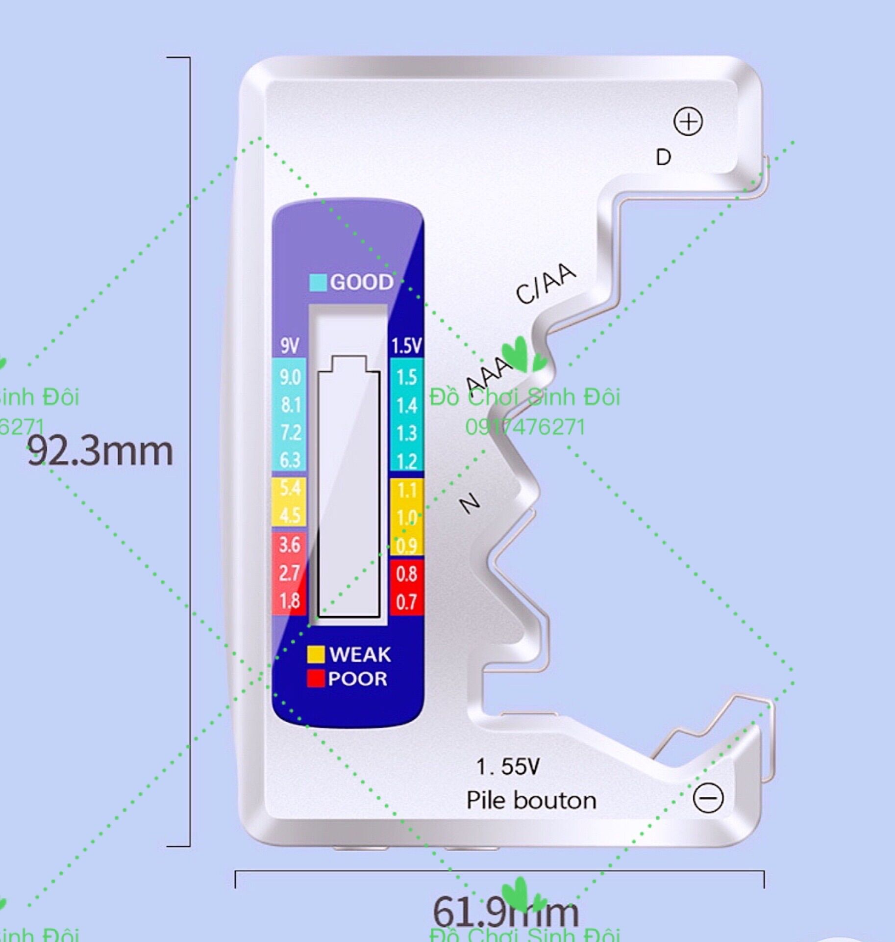 Dụng cụ thử các loại pin