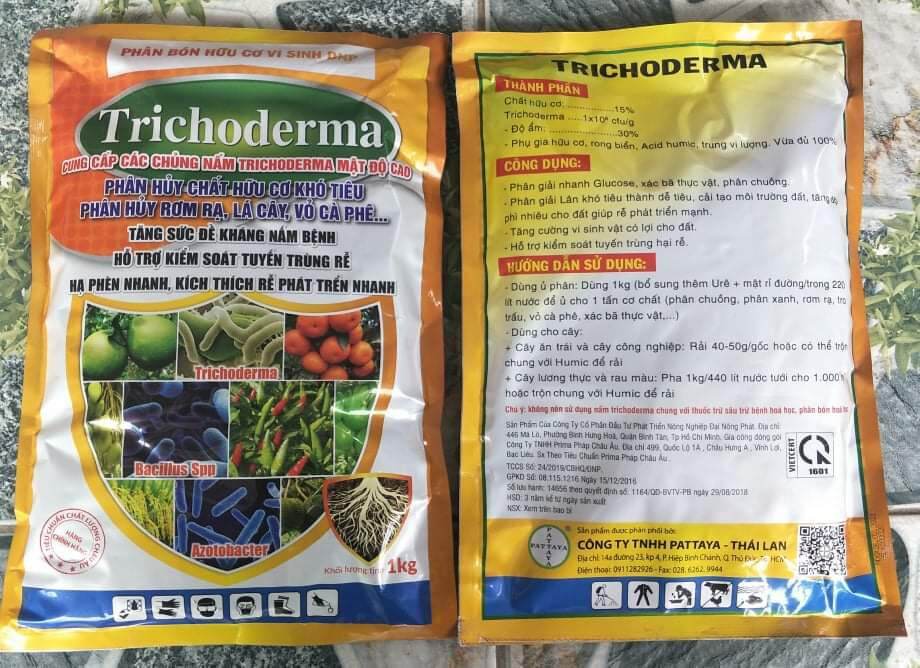 Nấm vi sinh trichodarma phân hủy chất hữu cơ khó tiêu phân hủy rơm rạ giải phóng tuyến trùng hạ phèn túi 1kg