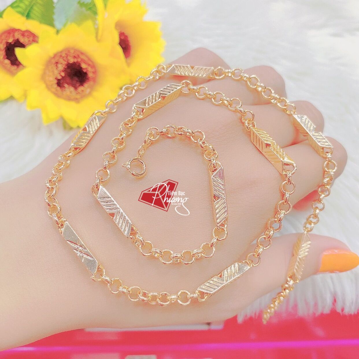 Dây chuyền nam nữ mạ vàng 18k kiểu ống trúc