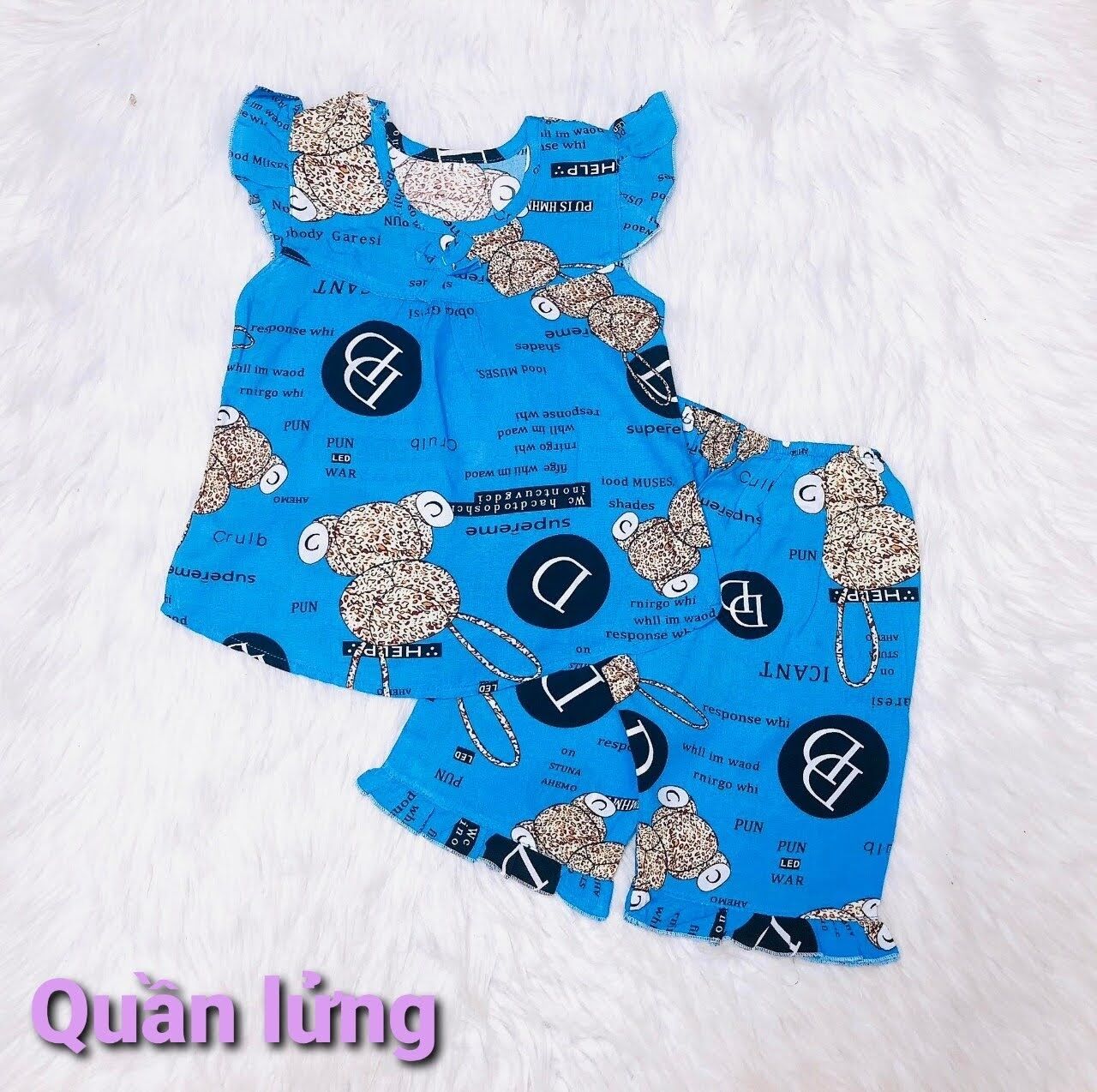 Đồ bộ bé gái, chất tole lanh mềm mịn mát, size 7(13- 14kg)