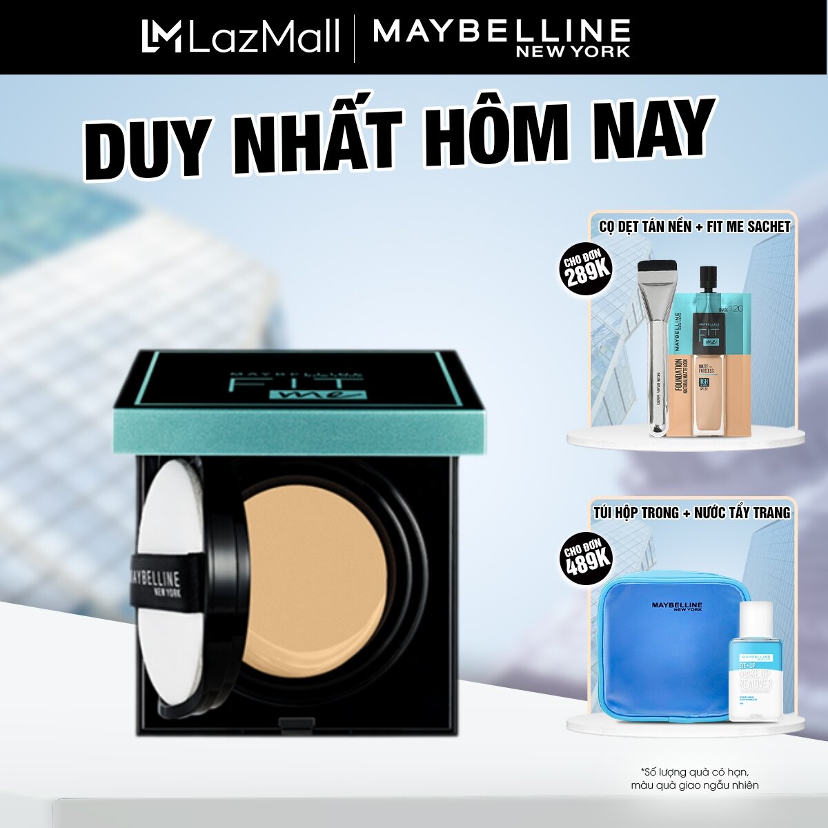 Phấn Nước Mịn Nhẹ Kiềm Dầu Fit Me Matte+Poreless Cushion Maybelline New York 100g