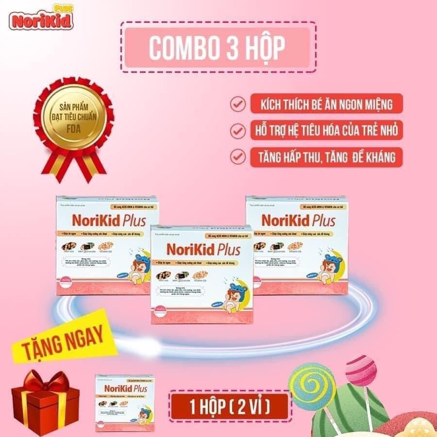 Combo Mua 3 Hộp Tặng 1 Siro Ăn Ngon Norikid Plus Nhật Bản 3 in 1 Cho Bé Biếng Ăn Táo Bón Suy Dinh Dưỡng
