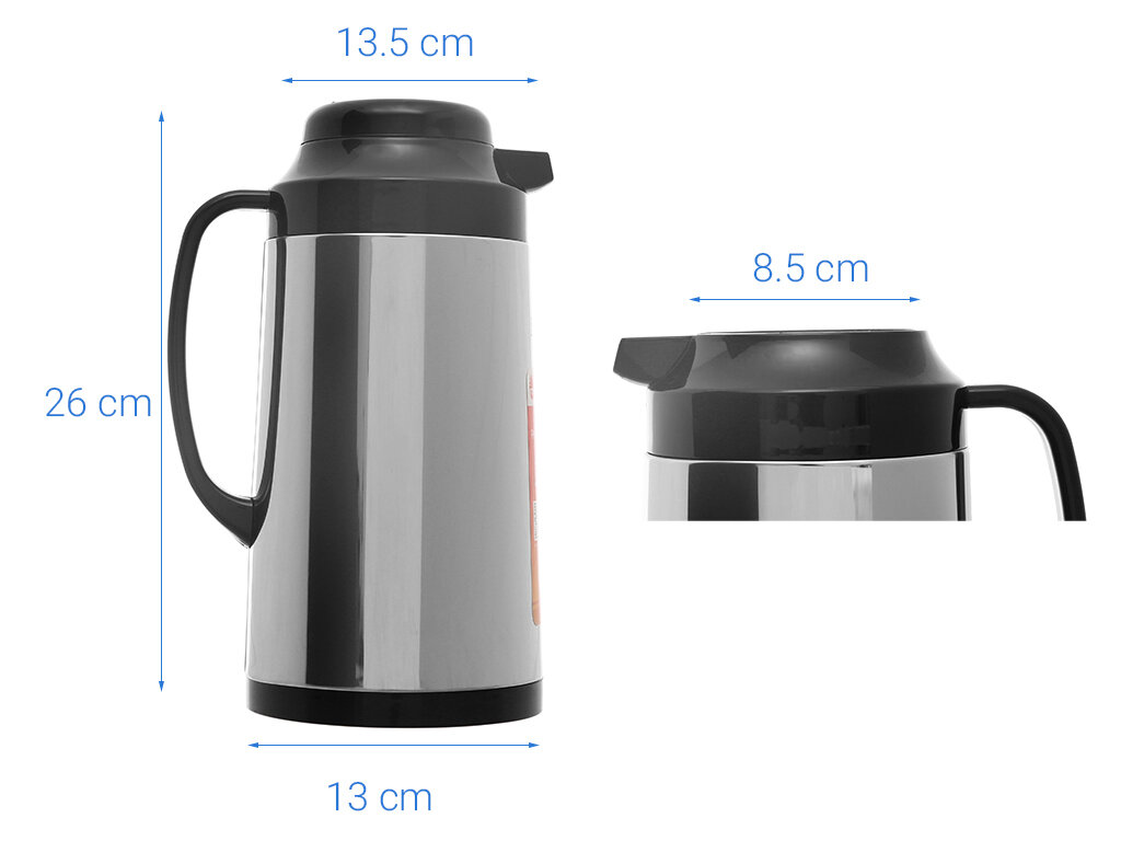 BÌNH THỦY RẠNG ĐÔNG 1L INOX NHẤN NÚT