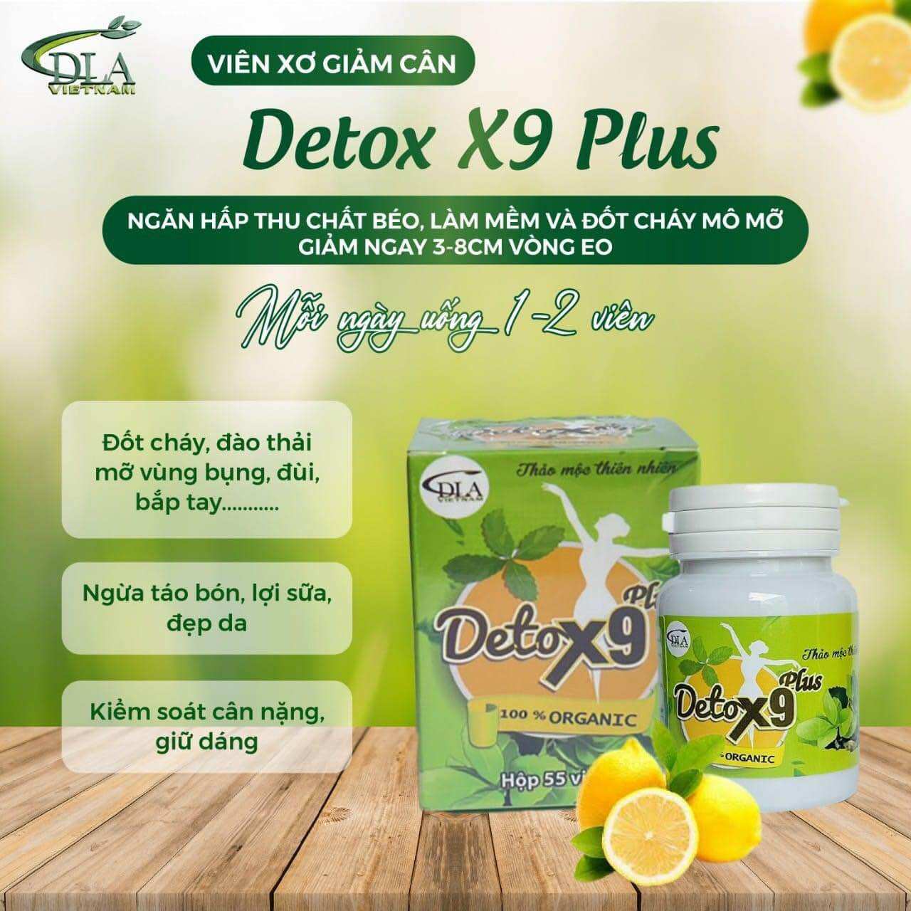 Detox Tea X9 Detox9 Mẫu Mới 55v - hỗ trợ giảm cân giữ dáng hiệu quả, đẹp da, thanh lọc cơ thể